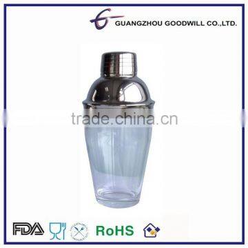 Glass mini promotional bar wine 180ml cocktail shaker