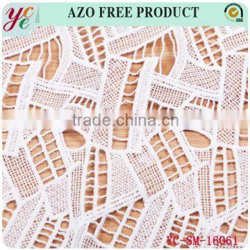 Fashion White Irregular Strips Woven Lace Fabric Embroidery Stone for Garment photo-3