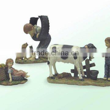 Polyresin Farm Yard, polyresin cowgirl, polyresin cowboy