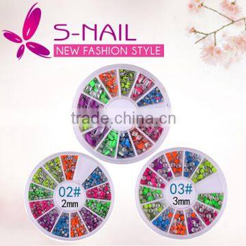 Hot selling mix colors metal nail art, nail art studs