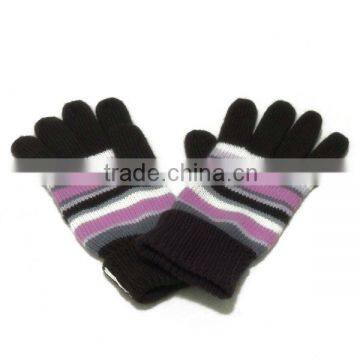 TYCAP130 Five fingers Striped Knitted Gloves