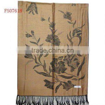 2012 New Arrival Fashion head scarf With Flower Printing(Dark yellow)