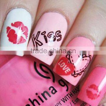 Custom hot sale Valentine'Day nail sticker flower nail art decals wedding kiss nail wrap