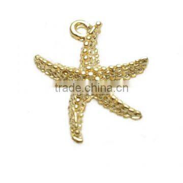 Wholesale 16.5*13.3mm Gold Plating Jewelry Charm Starfish Pendants