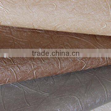 PVC sythetic upholstery leather with tree lines grain ,use for home decoration,bedroom ,living room