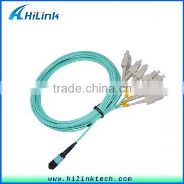 Multimode Simplex 8,12,24 Cores MPO to 8LC Jumper Cable Fiber Optic Assembly Cable