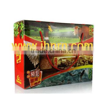 custom corrugated paper food box with handle