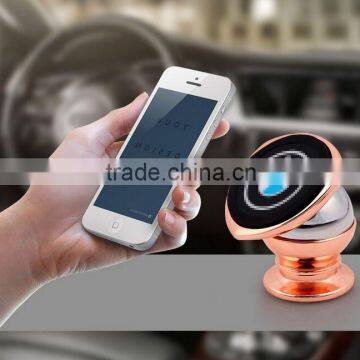 wholesale cell phone accessory aluminum magnetic car phone holder with 2 metal plate