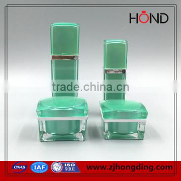 hotsale acrylic bottle green color 30ml 50ml 80ml 120ml capacity bottles acrylic cosmetic bottle skineal cream bottle