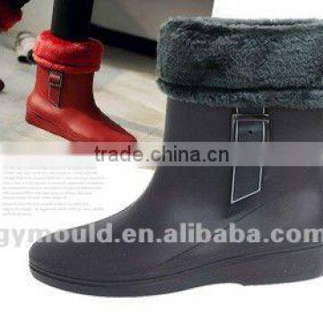 Women Fashion PVC Rain Boots shoe with Warm rain boots