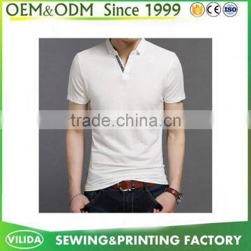 Customized Classic Collar Mens 100% Pique Cotton 220gsm Polo Shirt Without Button OEM photo-2