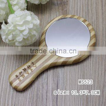 factory best pocket wood wooden carved frame handle mirror