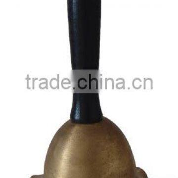 Brass Dinner Bell in Flower Shape With Wooden Handle A2-102