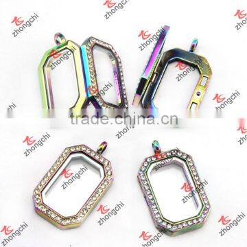 Alloy Rectangle Open Glass Lockets Floating Glass Locket Wholesale