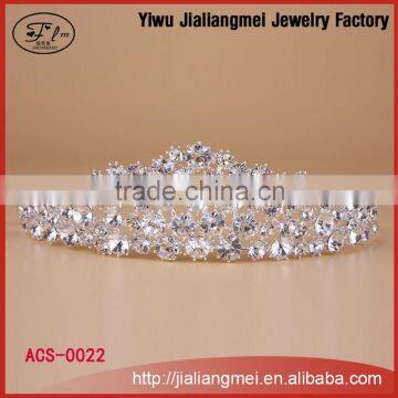 Large pageant and wedding alloy crown crystal tiara