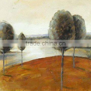 Wooden impressionist trees stretched diy oil painting by numbers