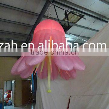 Giant Hanging Inflatable Pink Flowers for Ceiling Decoration