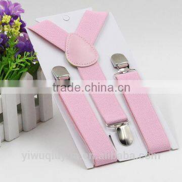 Pink new High Quality Boys and Girl Clip-on Elastic Braces Kids Baby Suspenders Children Accessories A10529