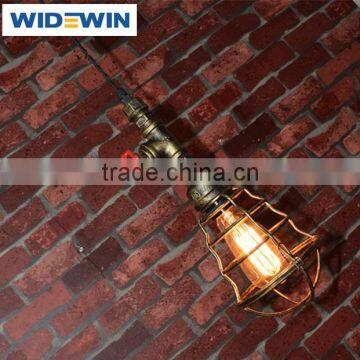 Colorful Edison Bulb Industrial Vintage Cage Pendant Light in Bronze photo-5