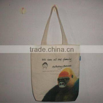 picture colorful printed branded cotton canvas bag