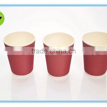 8oz/12oz/16oz Red Insulated Ripple Wall Paper Coffee Cups