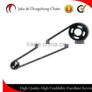 Direct Price Free Sample Motorcycle/scooter/go Kart Drive Transmission Rollelr Chain and Gear Front Fine Sprocket per Set photo-4