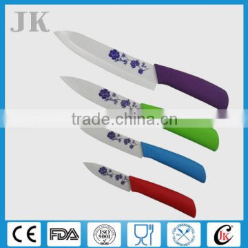 Promotional Zirconia 5pcs colored ceramic knife set with arcylic stand