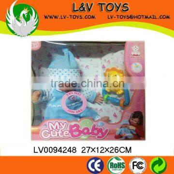 New Vinyl 12 Inch Toy doll set W/IC for baby play with EN71