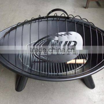 Steel patio football outdoor fire pit wood firepit