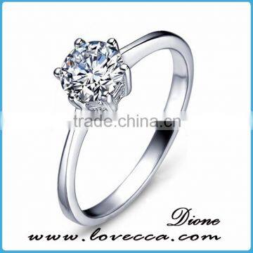 New charms Cubic Zirconia 925 Sterling Silver Engagement Wedding Ring