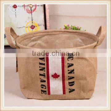 America Flag Printing Jute Storage Basket photo-2