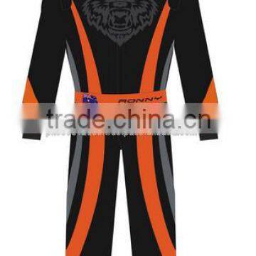 Orange,Green And Black Karting Suits