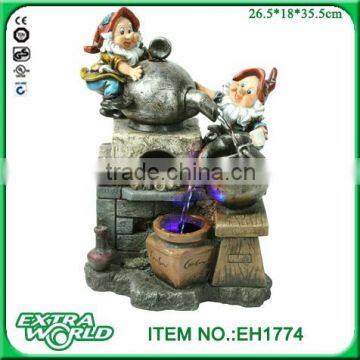 resin led dwarfs cooking desktop water fountain