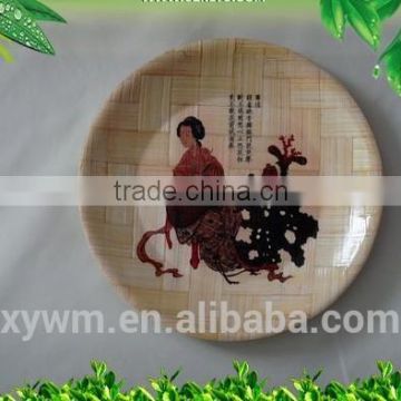 Natural bamboo restaurant plate or bowl with customized your decorative