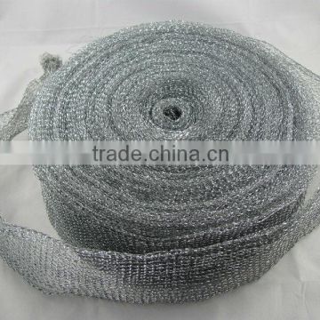 silver cleaning scrubber roll, metal scourer,mesh scourer galvanized mesh roll