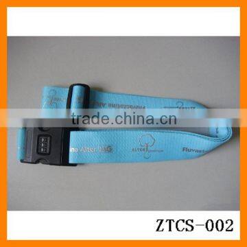 customizing polyester password lock luggage bag belt with logo pattern word ZTCS-002