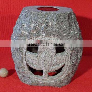 G654 China natural sesame black granite stone street garden lantern