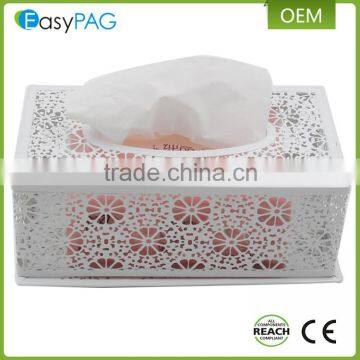 Wholesale white wall mounted decorate square mini facial tissue box