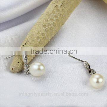 Fashion Elegant Nice Design Natural Pearls 925 Sterling Silver Pearl Set For Women Gift