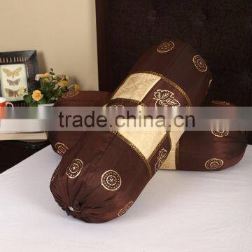 New Quality Bolster Cover Pillow Handmade Golden Printed Leaves