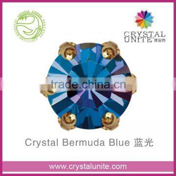 Crystal Unite Lead Free Chaton in Crown Setting, Crystal Bermude Blue