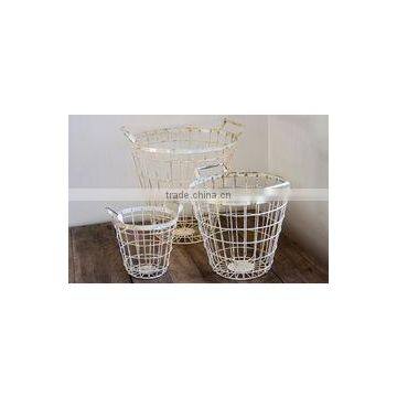 Shabby Chic storage Basket, Wire Basket for fruit and vegetable