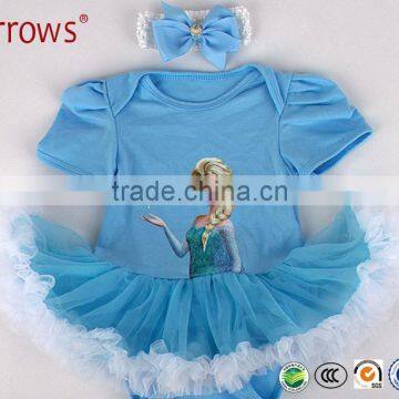 Baby Girl Rompers 2pcs Sets Tutu Romper Dress/Jumpersuit headband Elsa Anna Party Birthday Chirstmas