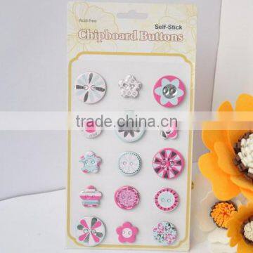 chipboard button sticker set