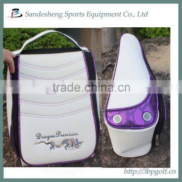 2015 new style pu leather ladies golf shoe bag