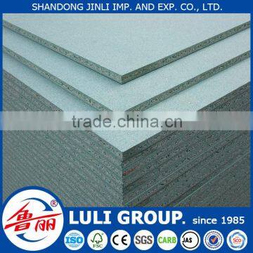 18mm laminated green moisture resistant particle board for cabinet made by China LULIGRUOP since 1985