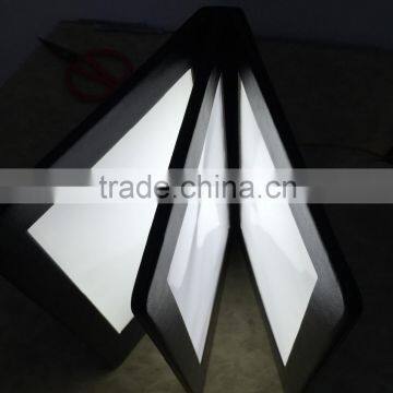 hot sale leather cover 4 sheets led lighting menu