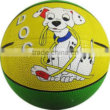 Mini size colorful rubber toy basketball for children
