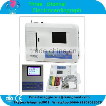 3 Channel ECG Machine 3.5 inch monitor Digital Electrocardiograph EKG-903B Optional PC Software