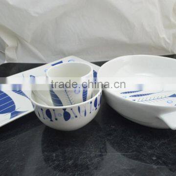 wholesale porcelain plate, bowl ,mug and spoon for hotel ,blue and white porcelain plates for restaurant